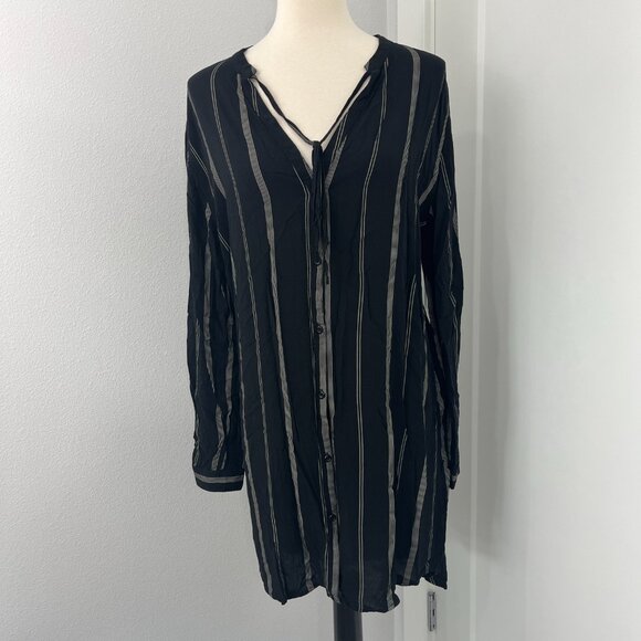 Rails Medium Black, Cream Stephanie Striped Shirt Dress - Picture 2 of 15